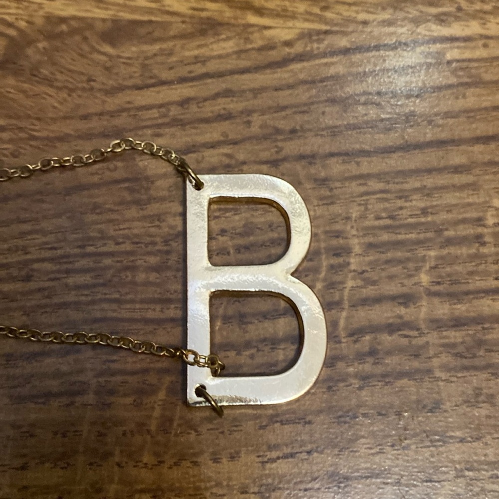 Letter “B” gold necklace